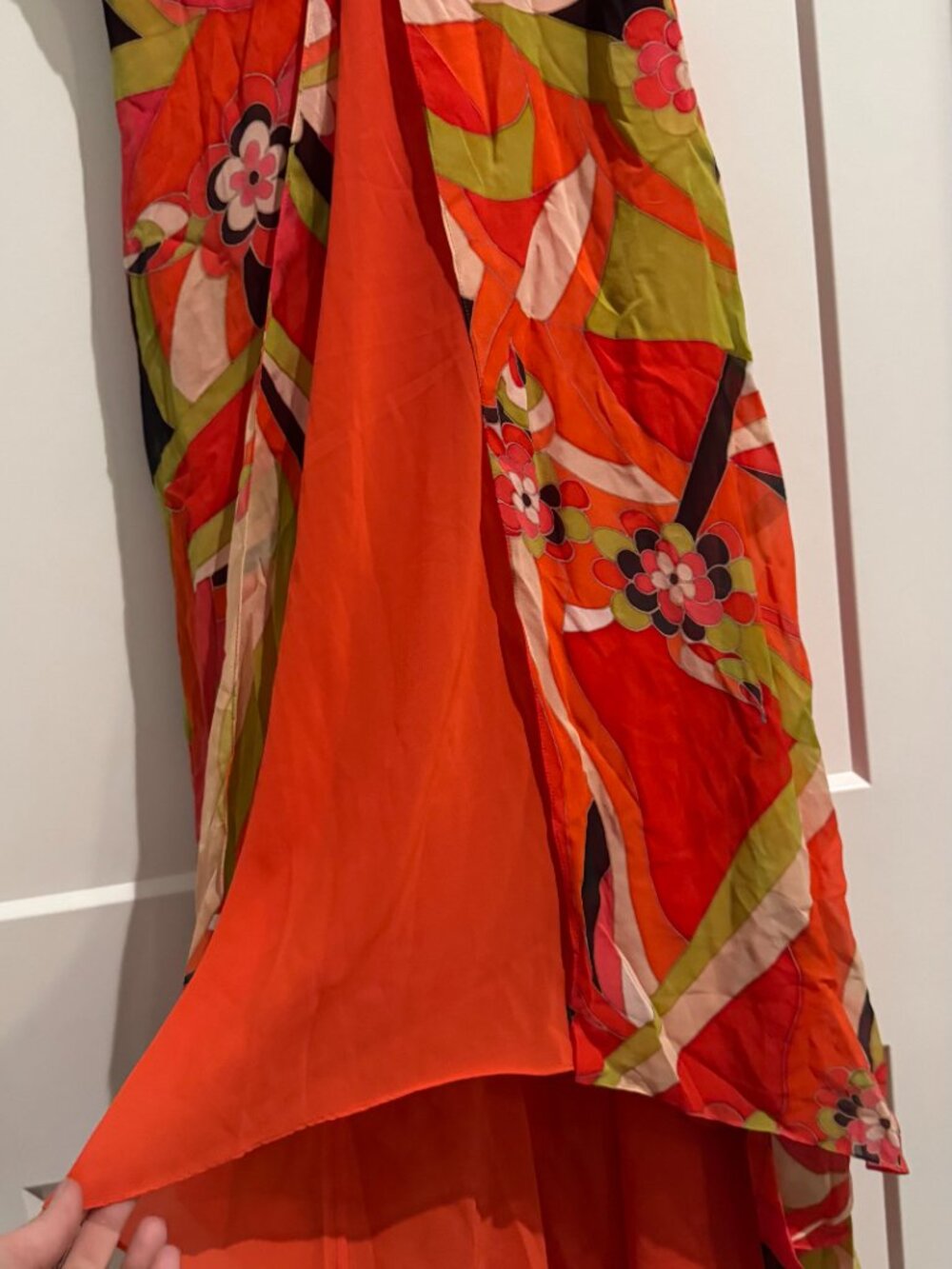 Sue Wong Dress Y2K Sexy #58 Cocktail SILK chiffon Evening Orange Beaded Hi Low - Picture 4 of 14